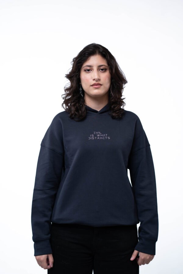 AG_03215 Evil is What Distract | Midnight Blue Hoodie