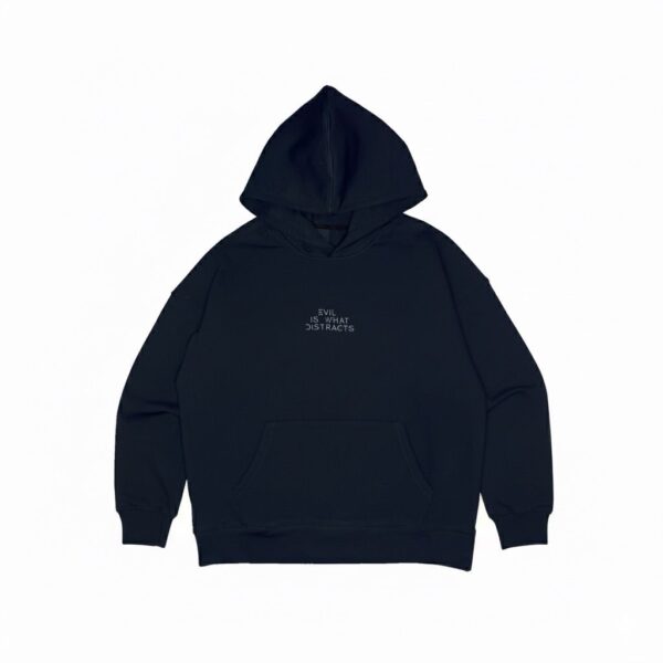 Evil is What Distract | Nylon Blend | Midnight Blue Hoodie