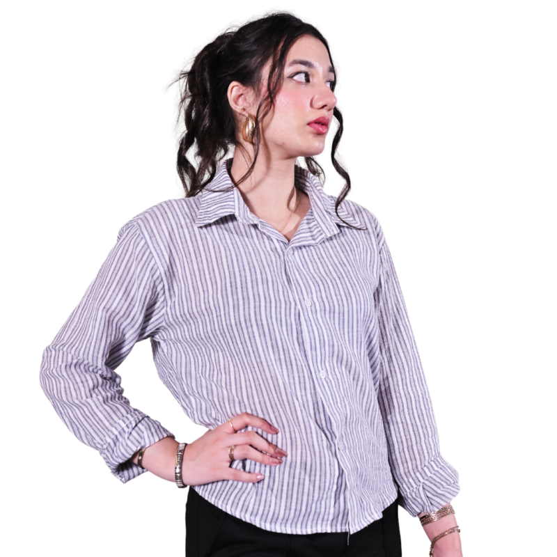 1 Corporate Slave | Grey Lines Button-Down