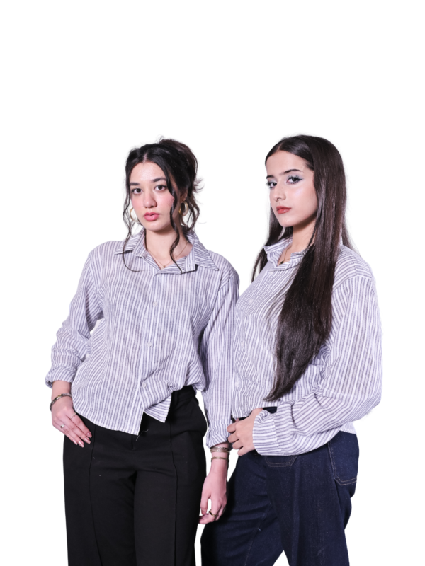 2 Corporate Slave | Grey Lines Button-Down