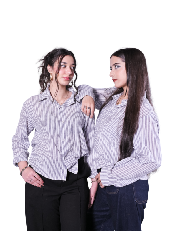 3 Corporate Slave | Grey Lines Button-Down